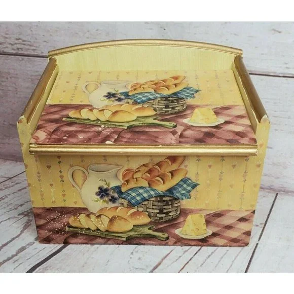 Anister Gift Inc Wooden Storage Open & Close Lid Mini Storage Box Kitchen Décor
